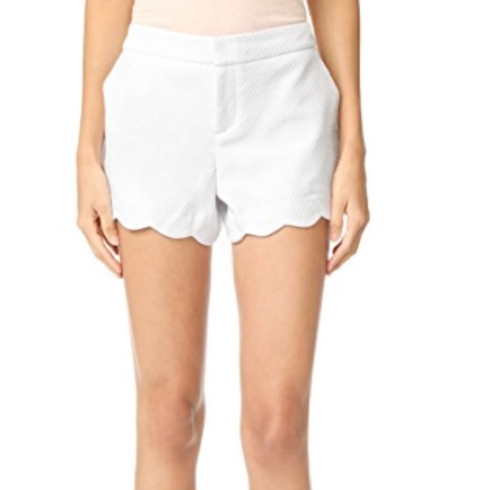 Club Monaco Scallopped White Shorts